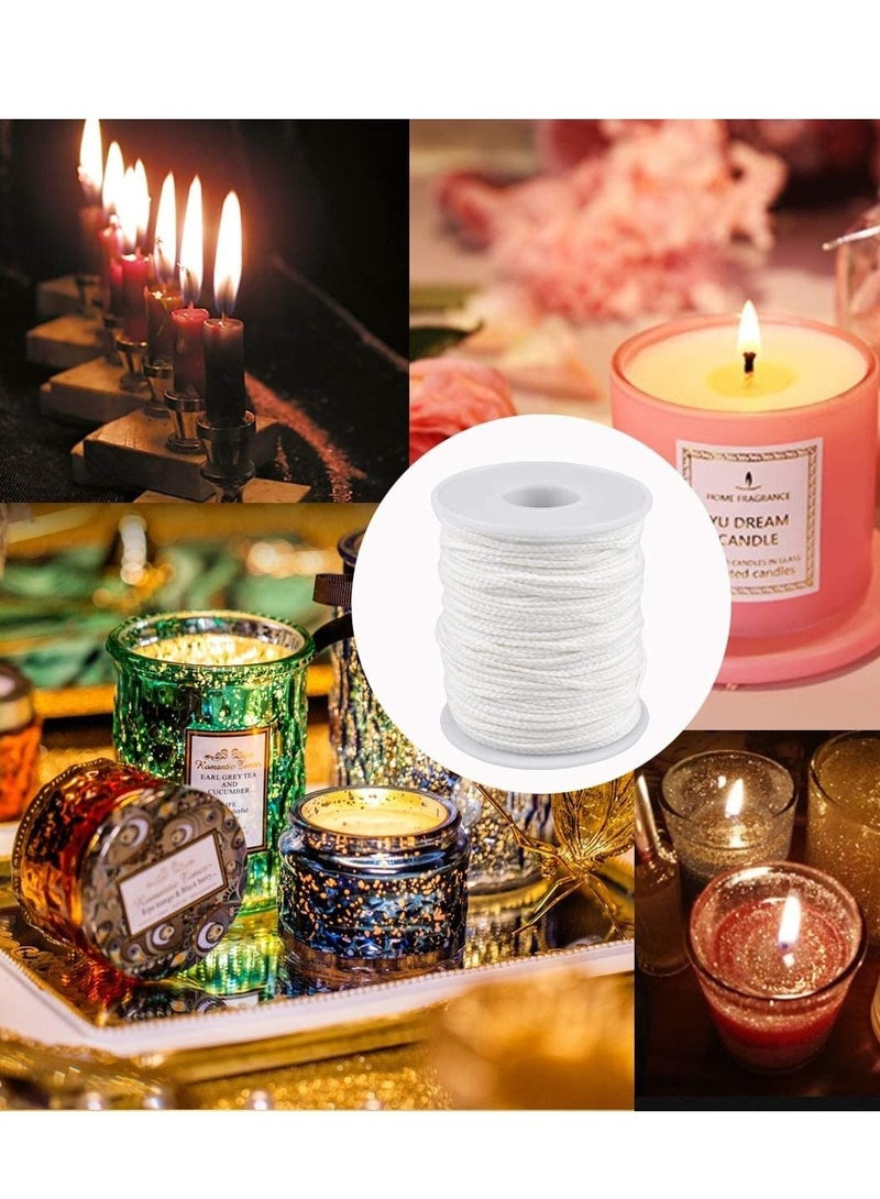 Captaintech Candle Wick, 24 Ply Braided Cotton Wick Core Making Kit Low Smoke String Line Universal Spool Natural Material Handmade Supplies for DIY, 2 Rolls - Image 3