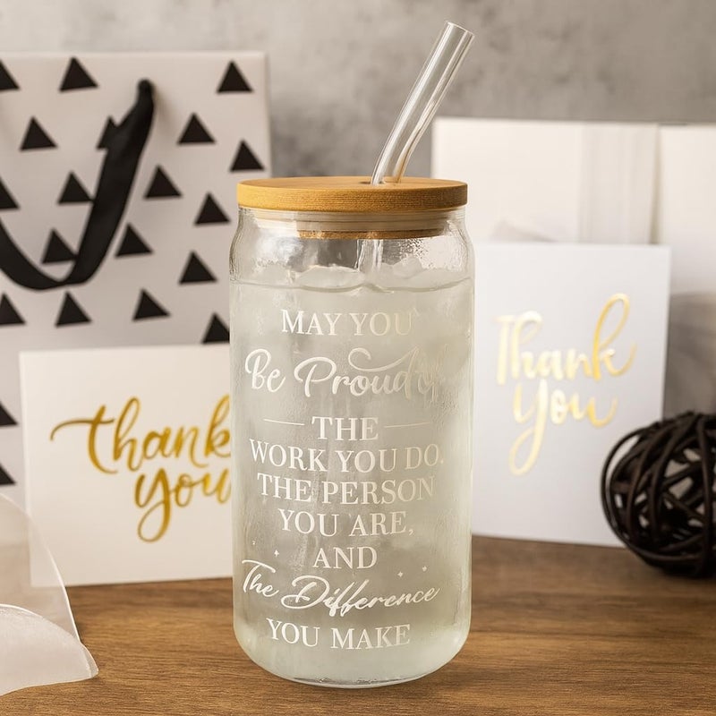 LUICONMO Employee Appreciation Gifts, Thank You Gifts for Women, Appreciation Gift for Coworkers, Thank You Gift for Women Coworkers Teacher Mentor Nurse Friends Leaders with 16oz Difference Maker Glass - Image 3