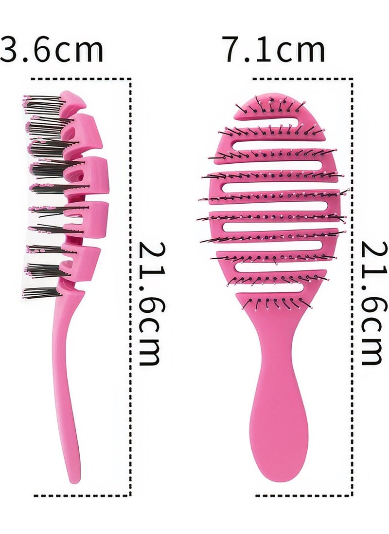 Bizimevde 3D Professional Hair Brush Hair Brush Pink Pro Three Dimensional Oval Hair Brush Oval  - Image 4