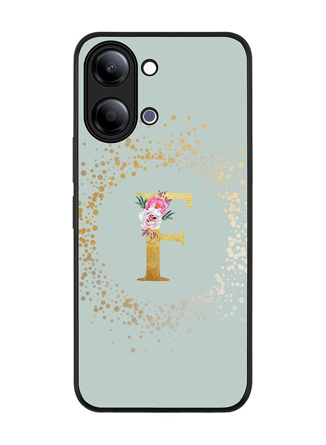 Stylizedd For vivo Y21 / Y11 Case,Slim fit Camera Protection, Shockproof Thin Phone cover  - Custom Monogram Floral - F  (Light Grey ) - Image 1