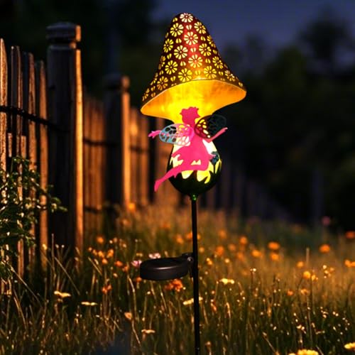 ZKLiLi Solar Lights Garden DecorationsMushroom Fairy LightSolar Warm LED Light for Pathway Lawn Patio Courtyard Gifts for Mom Grandma Women - Image 1