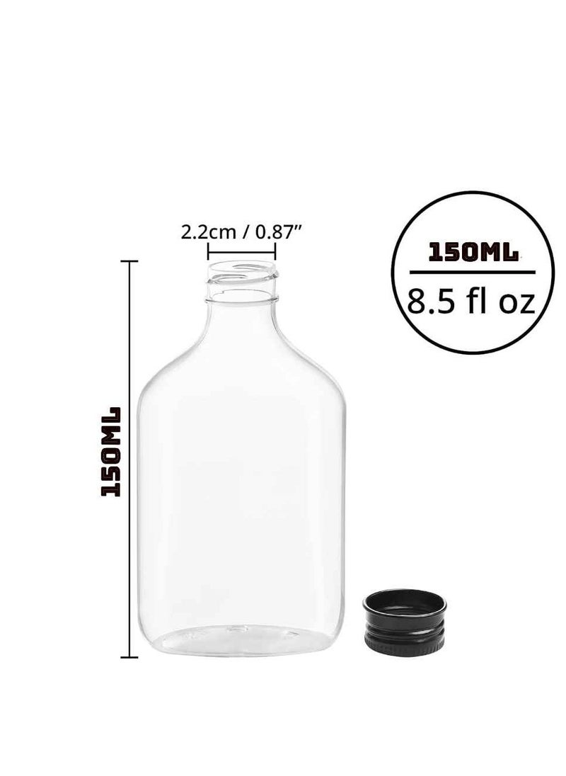 Cold Coffee Plastic Bottle Plastic Juice bottles with lids-clear sensory Juice bottle reusable bottles for juice set of 12(150ML)