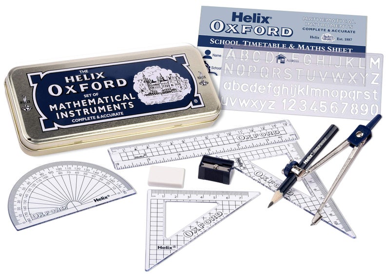 Helix Oxford Maths Set with Storage Tin - Image 1