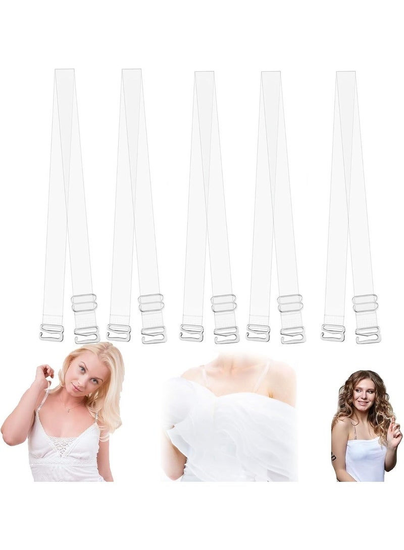 Bukela 5 Pair Clear Bra Straps, Invisible Adjustable Replacement Shoulder Strap for Women - Image 5