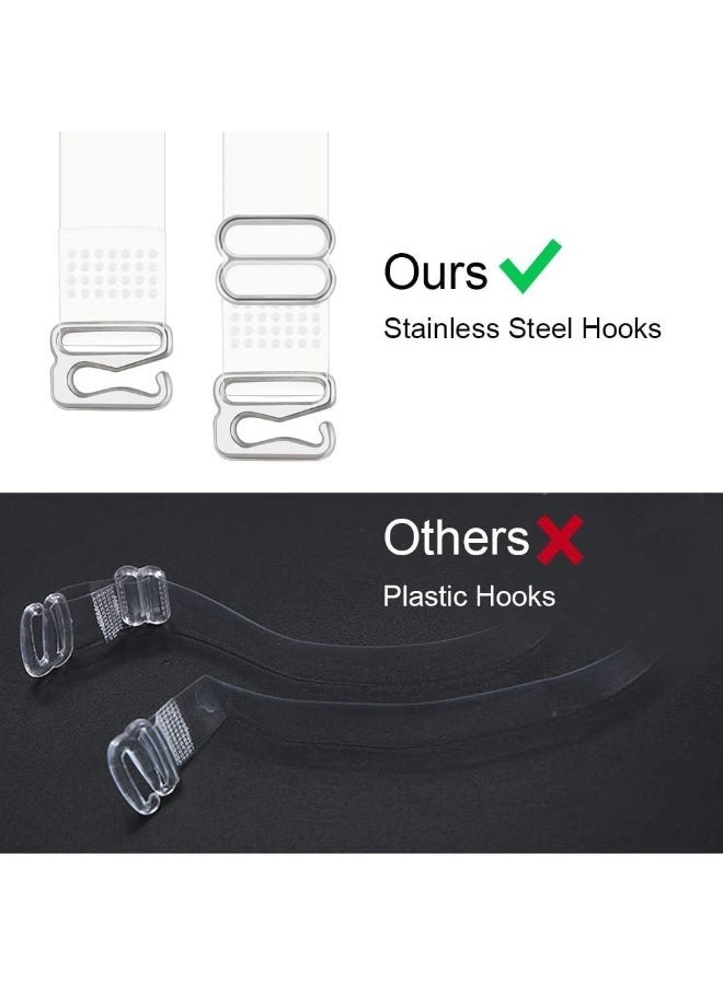 Bukela 5 Pair Clear Bra Straps, Invisible Adjustable Replacement Shoulder Strap for Women - Image 4