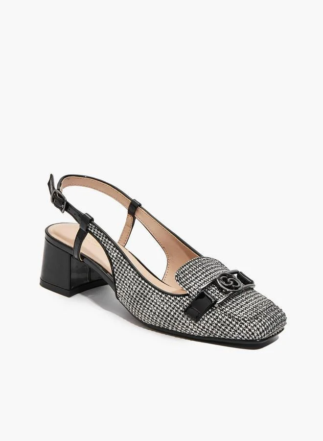 سيليست صنادل بكعب مربع نسائية كاروهات