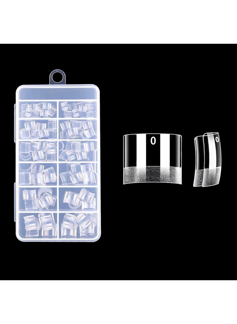 Namgznso Extra Short Square Nail Tips, 240pcs Half Matte Square French Nail Tips Short Half Cover Fake Nails, 12 Sizes No C Curve Nails Tips for Acrylic Nails Professional at Home DIY and Nail Salons 
