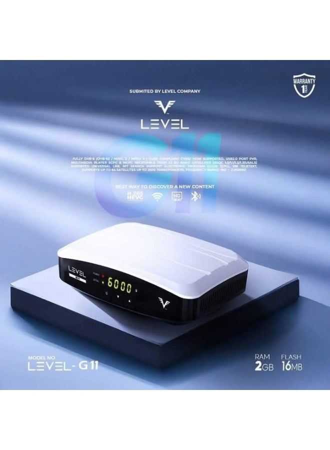 ليفل جهاز استقبال فضائي ليفل G11 بدقة Full HD 1080p مع واي فاي داخلي ومنفذ LAN ودعم USB وتقنية H.265 - Image 3