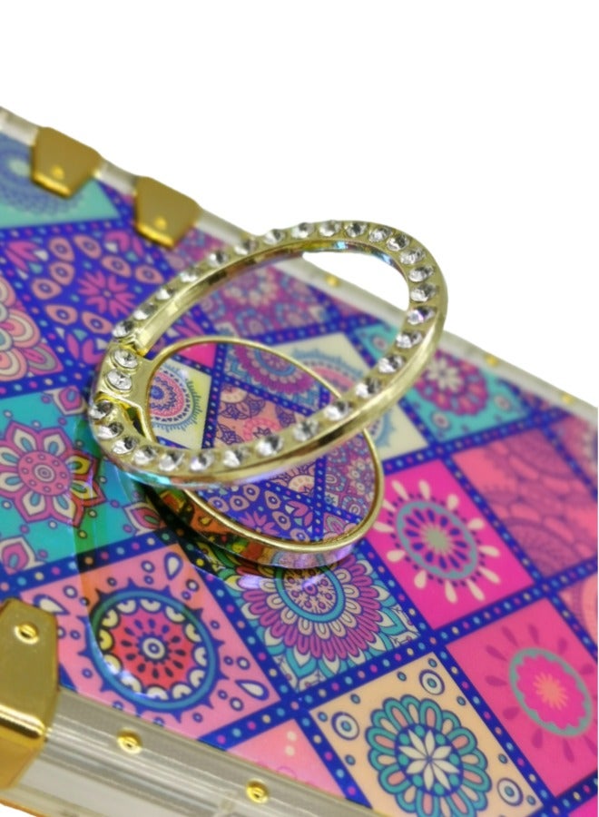 جراب فاخر لهاتف iPhone 13 Pro: تصميم رقعة شطرنج ماسية مع حامل | غطاء عصري مقاوم للصدمات والخدش - Image 4