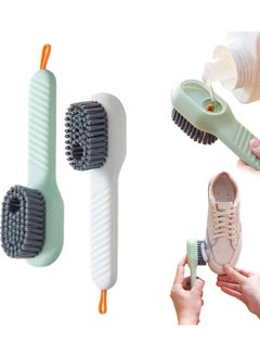 Scrolls Multifunctional Liquid Shoe Cleaning Brush with Soap Dispenser, Shoe Laundry Brush Scrub Brushes for Cleaning, Soft Bristle Cleaning Brushes for Household Use Bathroom Kitchen Pack of 2  - Image 1