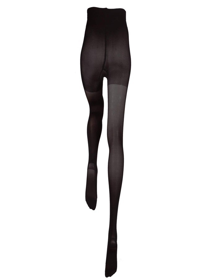 Truform Sheer Compression Pantyhose, 20-30 mmHg, Women's Shaping Tights, 20 Denier, Black, Small - Image 2