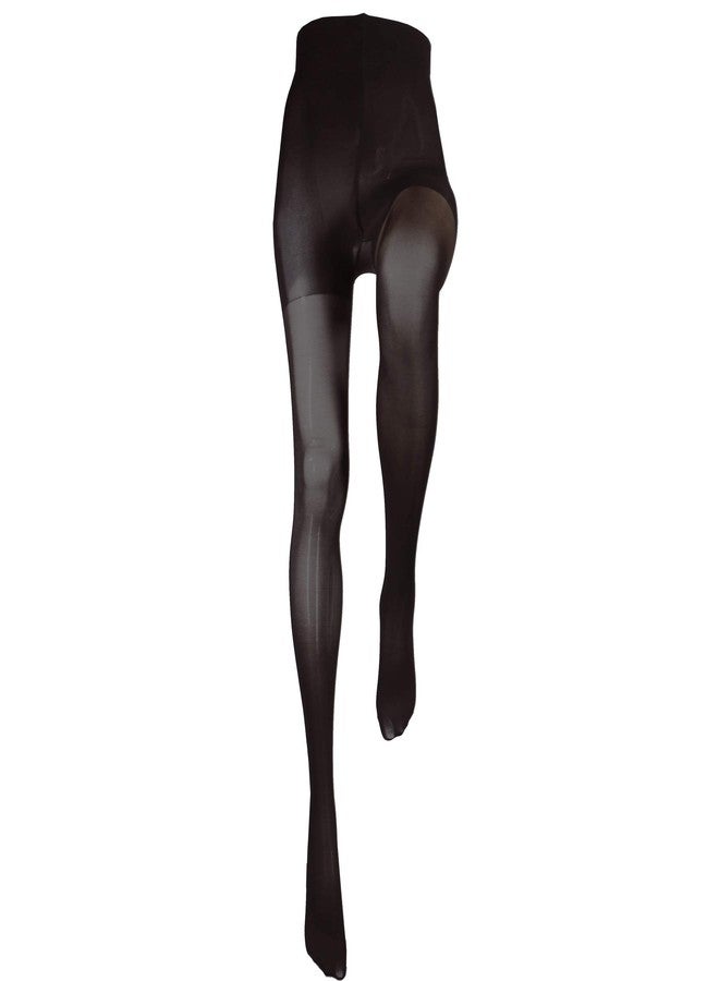 Truform Sheer Compression Pantyhose, 20-30 mmHg, Women's Shaping Tights, 20 Denier, Black, Small - Image 5