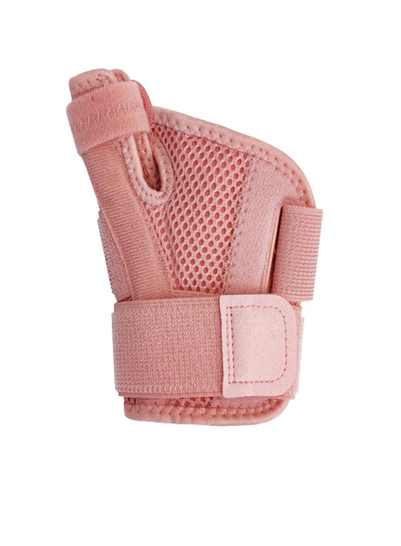 AOLIKES Wrist Support Band, Wristband Thumb Stabilizer, Flexible Splint Wrist Thumb Support Brace, Comfortable Wrist Sleeve For Pain Roelf Typing Cycling Exercise, (Pack Of 2pcs, Type A Basic Pink) - Image 1