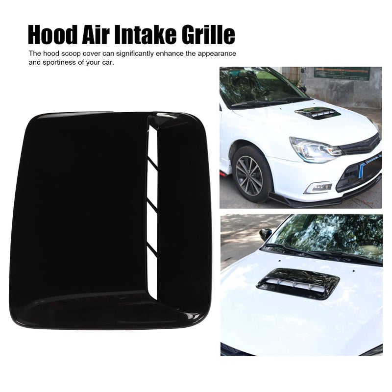 Aramox Hood Air Intake Grille, Universal Hood Scoop Cover for Automobile Modification Replacement Refurbishment(Bright black) - Image 4