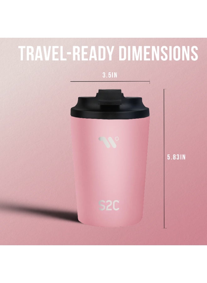 S2C WANDER Series - Premium Insulated Coffee Travel Mug with Lid, Leak Proof, BPA Free, Stainless Steel, Keeps Drinks Hot 8 Hours/Cold 12 Hours, 12oz Capacity, Perfect for Travel & Car - Image 2