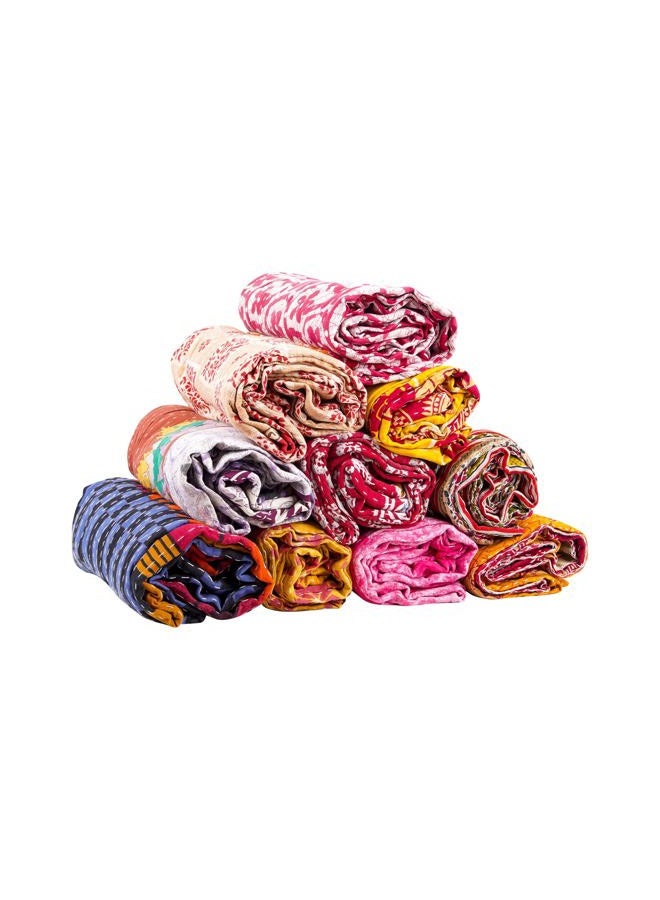 Mycrafts Indian Wholesale Kantha Quilt 1 PCs Tribal Kantha Quilt Vintage Handmade Blanket Patch Throw Hippie Bohemian Old Saree Made - Image 5