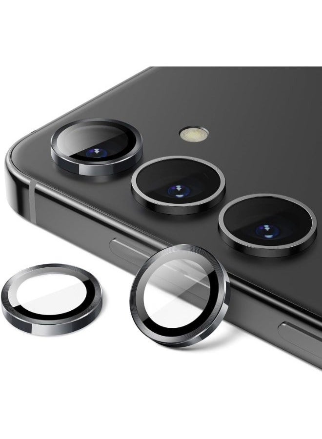 wexon Camera Lens Protector for Samsung Galaxy  S24 Plus , 9H Tempered Glass Single Ring Cover, Easy to Install, Clear HD, 1 Set (Black)  - Image 1