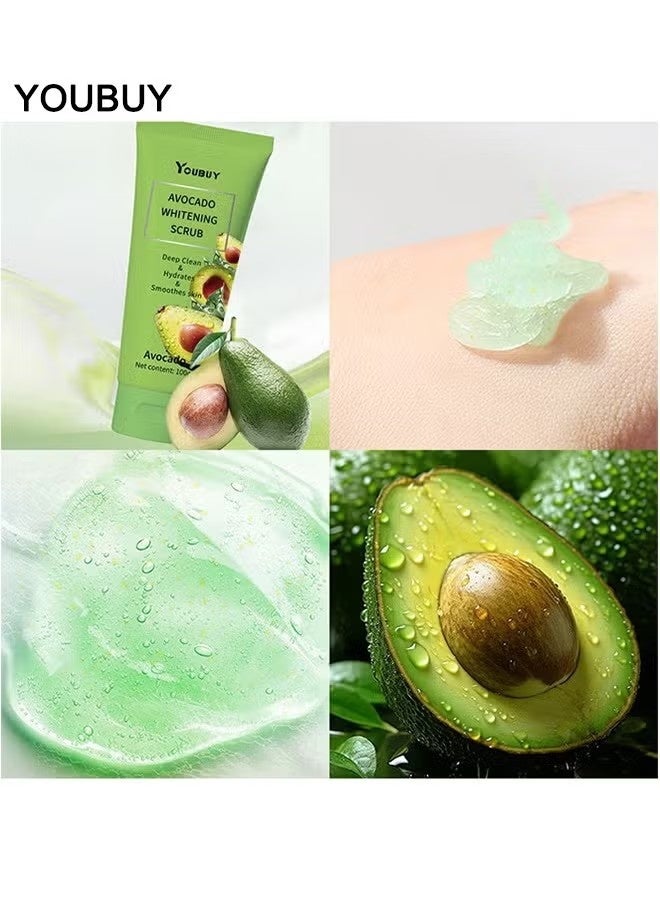 YOUBUY Avocado Whitening Scrub - Gentle Exfoliating Facial Scrub,Deep Clean Dead Skin Removal Facial Exfoliator 100g - Image 5
