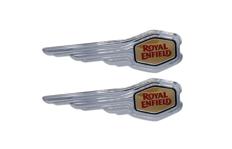 VTRUST Petrol Tank Fuel Tank Monogram Logo Compatible for Royal Enfield Bullet Standard 350 cc, Set of 2, Golden Colour - Image 4