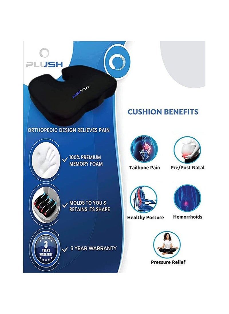 Plush PLUSH Gel Memory Foam Seat Cushion for Office Chair - Ergonomic and Comfortable  - Image 4