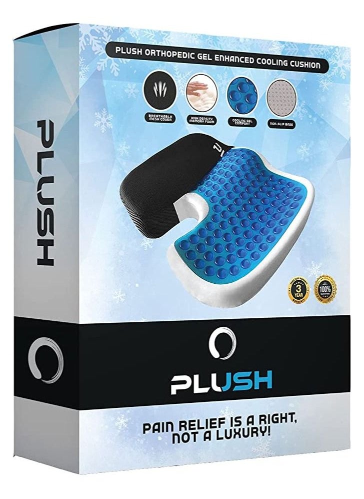 Plush PLUSH Gel Memory Foam Seat Cushion for Office Chair - Ergonomic and Comfortable  - Image 3
