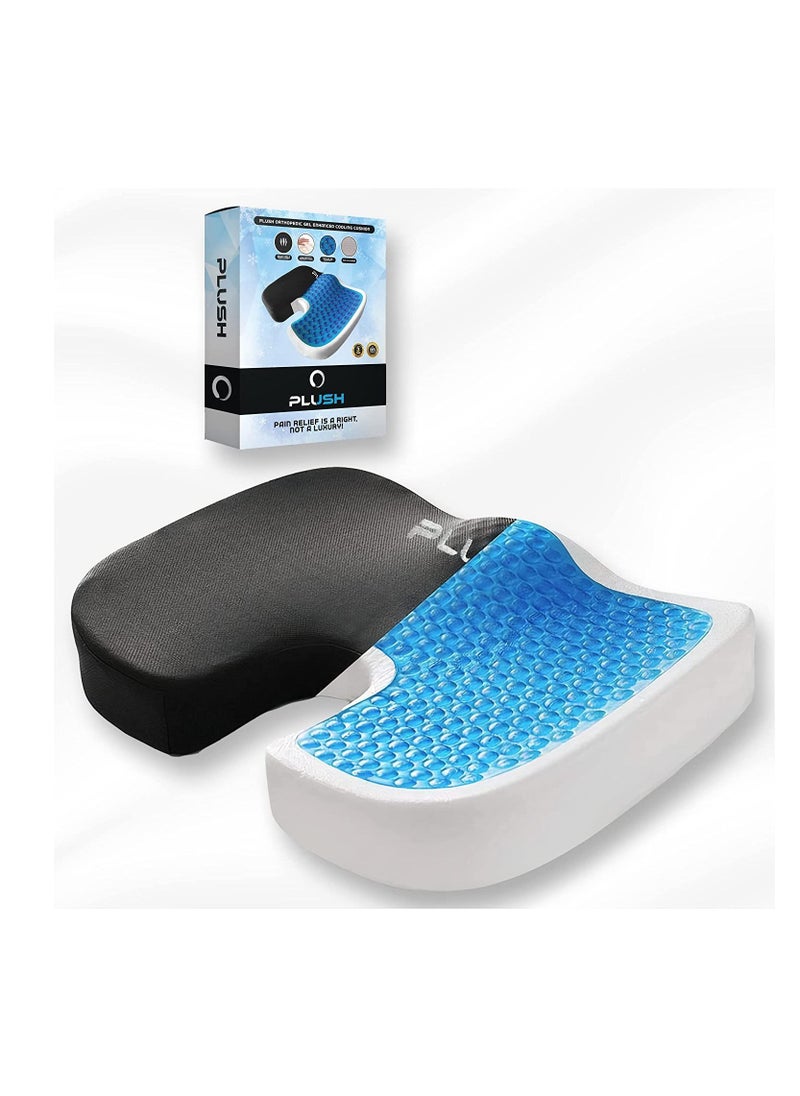 Plush PLUSH Gel Memory Foam Seat Cushion for Office Chair - Ergonomic and Comfortable  - Image 1
