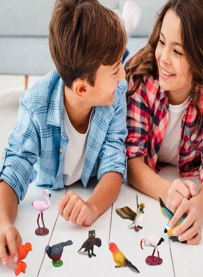 Warmshine 24 Pcs Realistic Bird Animals Figurines Mini Bird Figures Model Eagle Parrot Robin Owl Plastic Bird Figures Toys Fairy Garden Accessories Dollhouse Birthday Cake Toppers - Image 4