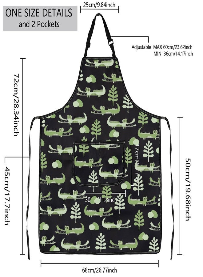 MBMSO Reptile Apron Alligator Apron with Pockets Amphibia Gifts for Animal Lovers Gator Hunting Gifts Reptiles Themed Apron (Reptile Apron-b) - Image 2