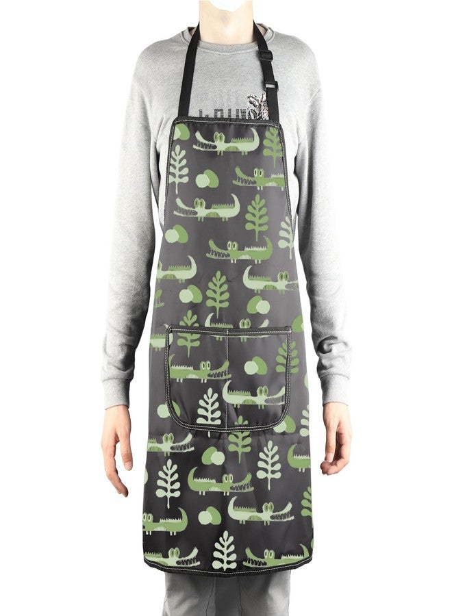 MBMSO Reptile Apron Alligator Apron with Pockets Amphibia Gifts for Animal Lovers Gator Hunting Gifts Reptiles Themed Apron (Reptile Apron-b) - Image 4
