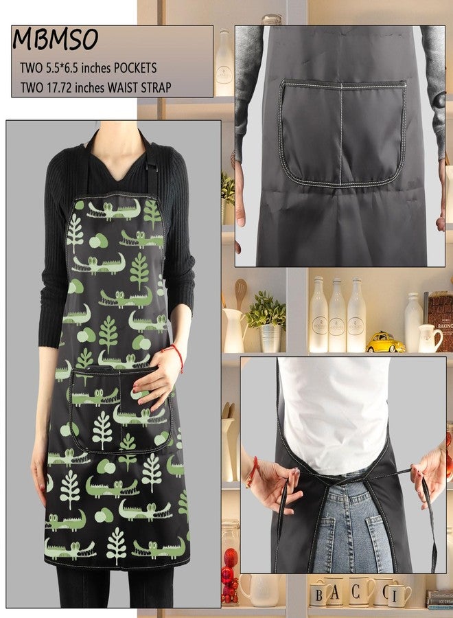 MBMSO Reptile Apron Alligator Apron with Pockets Amphibia Gifts for Animal Lovers Gator Hunting Gifts Reptiles Themed Apron (Reptile Apron-b) - Image 3