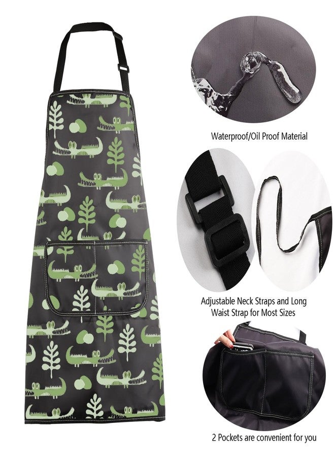MBMSO Reptile Apron Alligator Apron with Pockets Amphibia Gifts for Animal Lovers Gator Hunting Gifts Reptiles Themed Apron (Reptile Apron-b) - Image 5