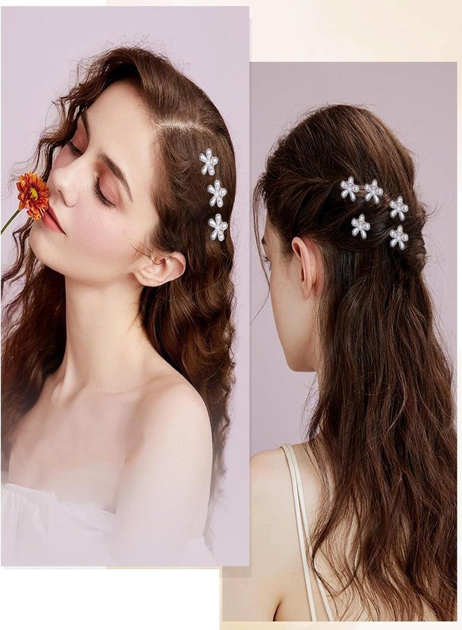 AMAZBIRD Mini Pearl Hair Clip, Mini Flower Claw Clips with Pearls, Small, Flower Hair Clips Decorative Hair Accessories for Women Girls (2) - Image 3