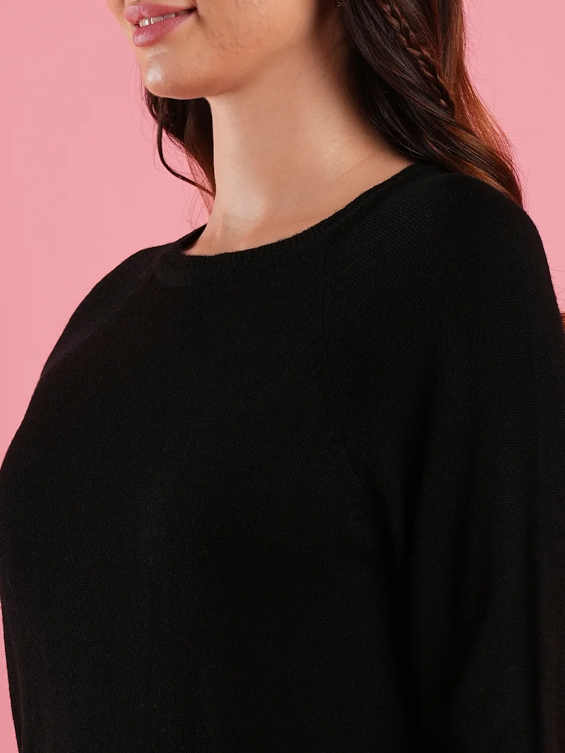 globus Women Solid Ribbed Knitted Pullover