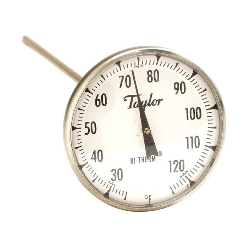 Bi-Therm Superior Grade Bi-Metal Thermometer (8-Inch Stem, 2-Inch Dial, 25- to 125-Degrees Fahrenheit)
