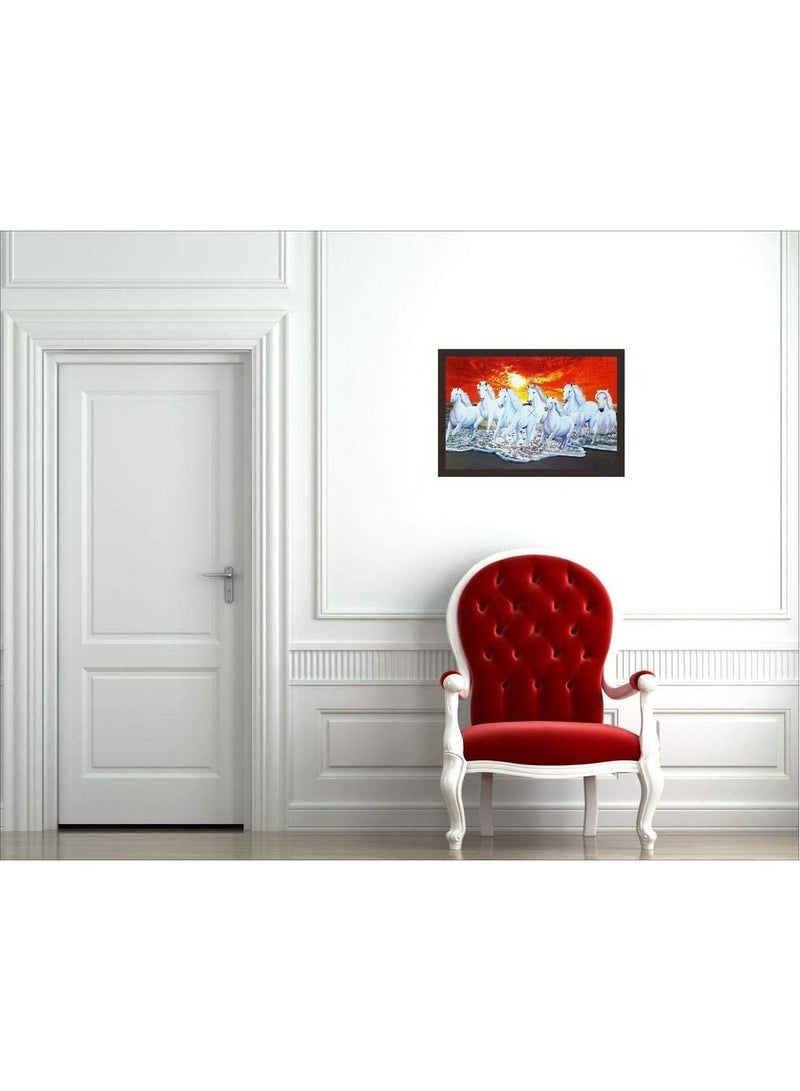 Seven Running Horses Vastu Painting UV Textured Print 18X12 - Image 3