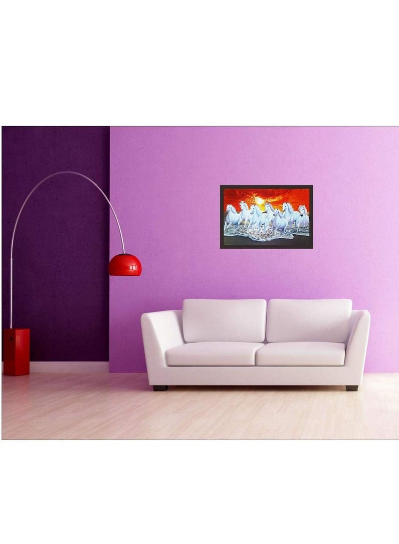 Seven Running Horses Vastu Painting UV Textured Print 18X12 - Image 2