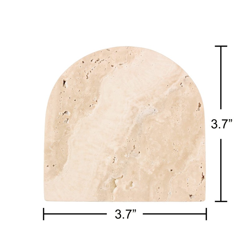 WORHE Marble Coaster for Drinks Set of 5 Coasters Modern Home Decor for Coffee Natural Marble Stone for Housewarming Party Hotel Decoration Christmas Anniversary Color Natural Cream (DL020) - Image 3