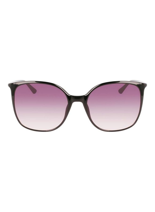 CALVIN KLEIN Women Full Rim Injected Modified Rectangle Sunglasses CK22521S 5818 (001) Black - Image 1