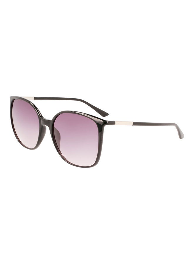 CALVIN KLEIN Women Full Rim Injected Modified Rectangle Sunglasses CK22521S 5818 (001) Black - Image 2