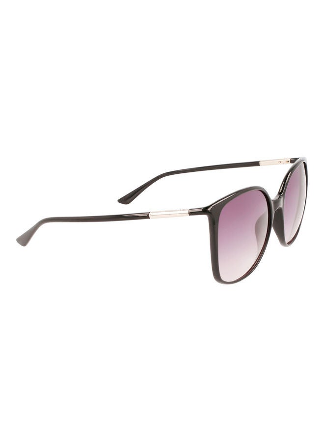 CALVIN KLEIN Women Full Rim Injected Modified Rectangle Sunglasses CK22521S 5818 (001) Black - Image 3