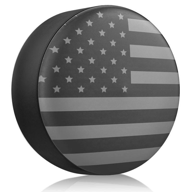 Spare Tire Cover for RV Trailer Waterproof Leather Wheel Cover with American USA Flag Camper Spare Tire Cover Fit for Jeep Wrangler Rv SUV Truck Travel Trailer 17
