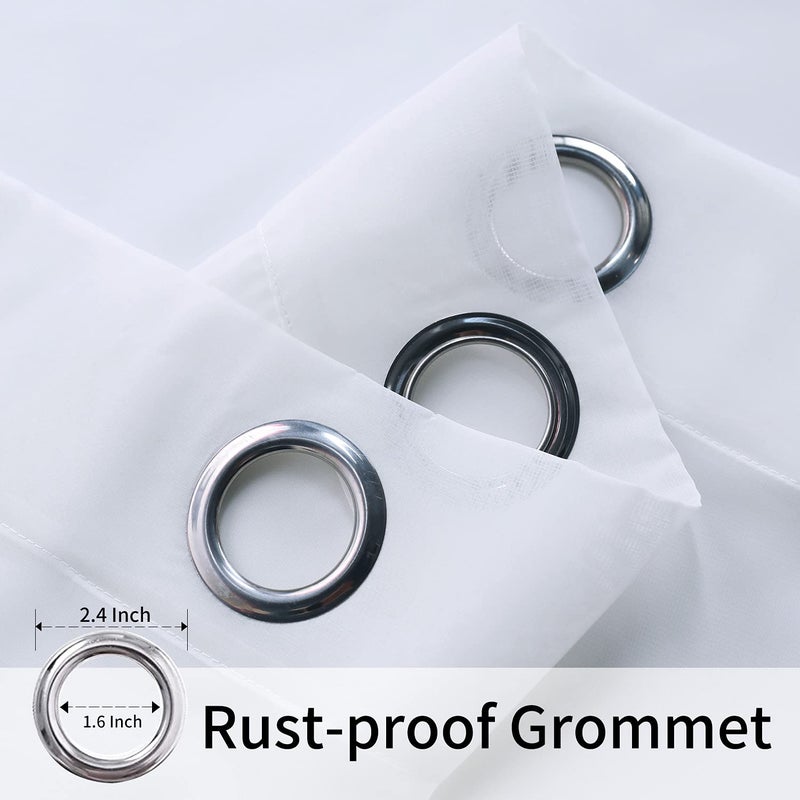 BONZER White Outdoor Sheer Curtains for Patio Waterproof - 2 Panels Grommet Indoor Voile Sheer Curtain for Living Room, Bedroom, Porch, Pergola, Cabana,54 x 84 inch, White - Image 3