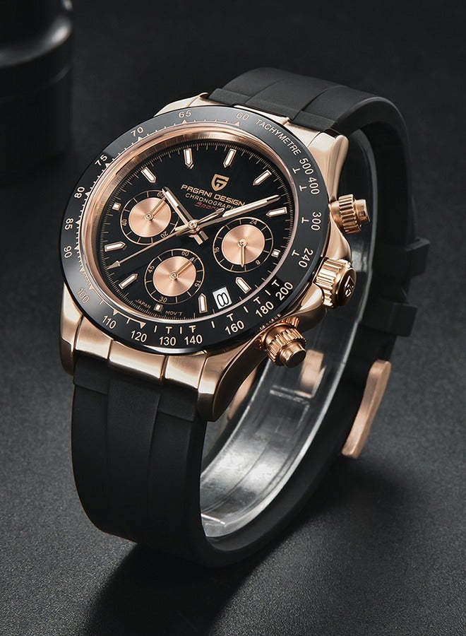 باغاني ديزاين الكلاسيكية الرجال متعددة الوظائف كرونوغراف كامل الفولاذ المقاوم للصدأ اليابانية كيه 63 الكوارتز حركة تستر 100 متر للماء الفاخرة الأعمال ووتش - Image 1