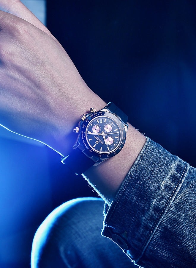 باغاني ديزاين الكلاسيكية الرجال متعددة الوظائف كرونوغراف كامل الفولاذ المقاوم للصدأ اليابانية كيه 63 الكوارتز حركة تستر 100 متر للماء الفاخرة الأعمال ووتش - Image 2