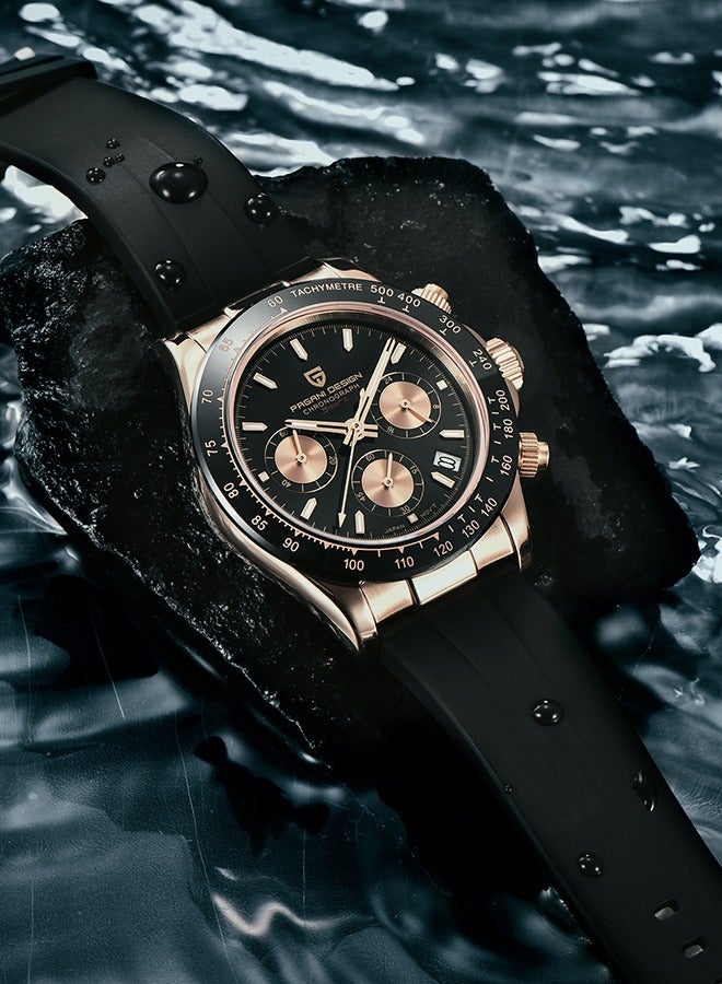 باغاني ديزاين الكلاسيكية الرجال متعددة الوظائف كرونوغراف كامل الفولاذ المقاوم للصدأ اليابانية كيه 63 الكوارتز حركة تستر 100 متر للماء الفاخرة الأعمال ووتش - Image 4