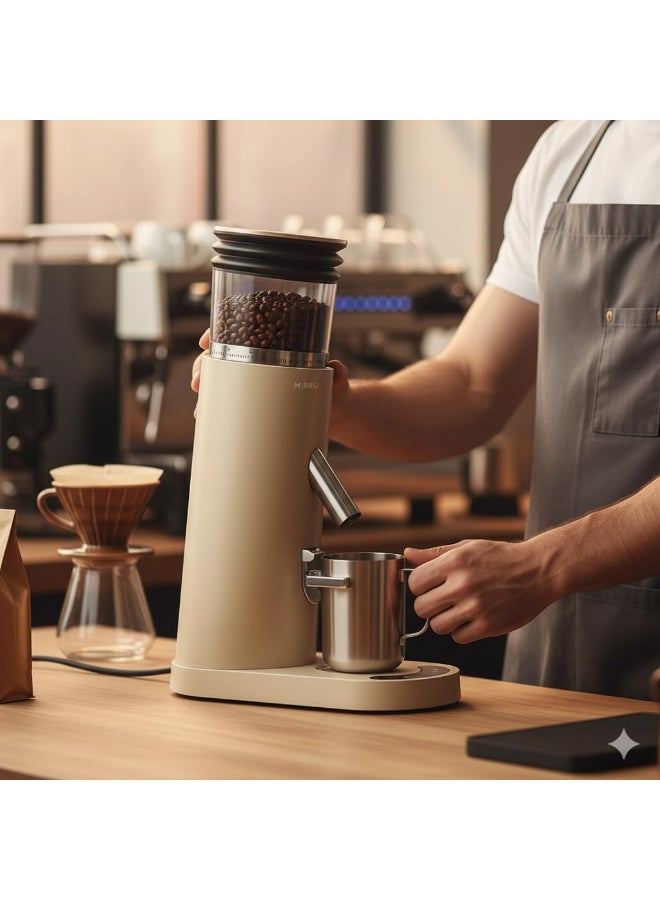 ميبرو V60 مطحنة قهوة كهربائية بمطحنة مخروطية – 60 إعداد طحن، مؤقت دقيق، تصميم مضاد للكهرباء الساكنة – مثالية للإسبريسو، التنقيط، التحضير اليدوي، الكولد برو، والفرنش بريس - Image 4