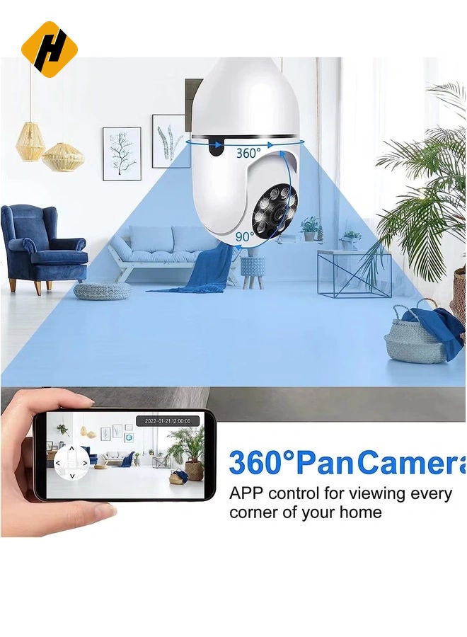 HuHa 360 Degree Security Cameras Wireless Outdoor, 2.4GHz & 5G WiFi Light Bulb Camera, 1080p Wireless Cameras for Home Security, Indoor Security Camera System, Motion Detection  - Image 2