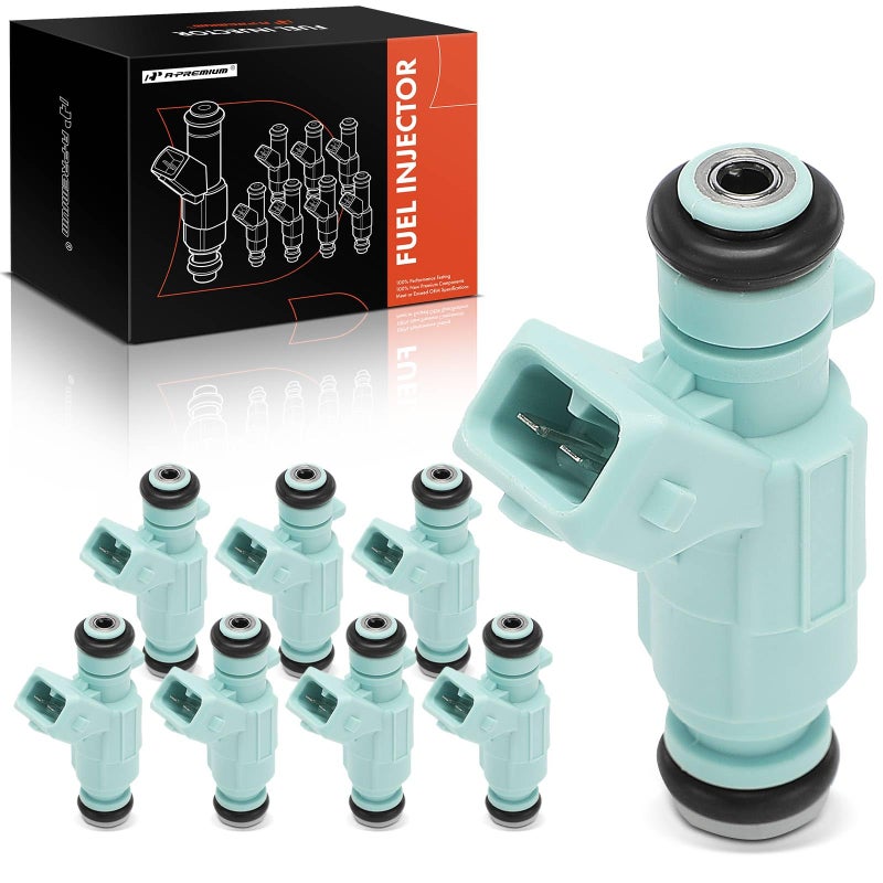 A-Premium APremium Set of 8 Fuel Injectors Compatible with MercedesBenz C43 AMG 19982000 E55 AMG 19992000 ML55 AMG 20002003 SLK55 AMG 20052006 43L 55L Replace 1130780149