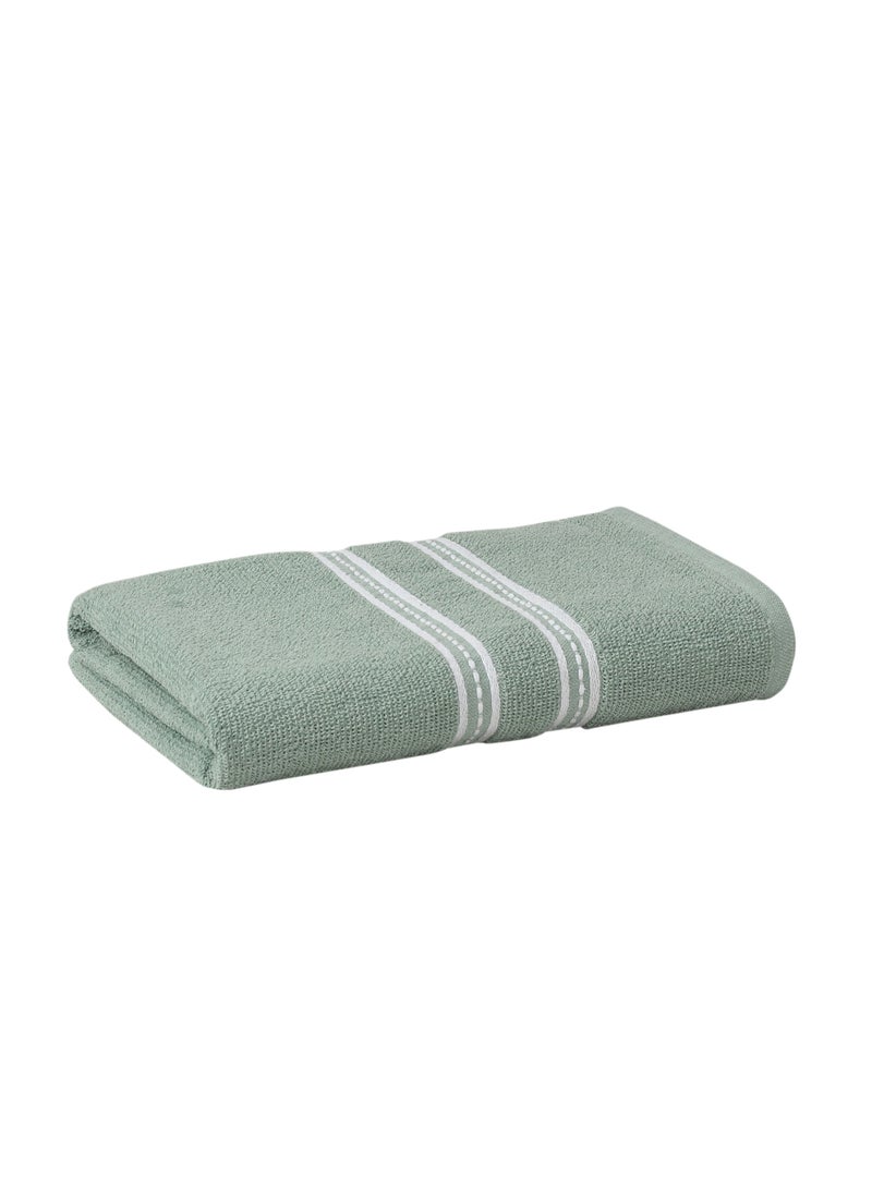 AURIO Premium 100% Cotton Ultra-Soft Bath Towel – 68x135 cm Large Absorbent Body Towel with Stylish Double White Stripe Dobby Border – Green Luxury Hotel & Spa Collection - Image 5