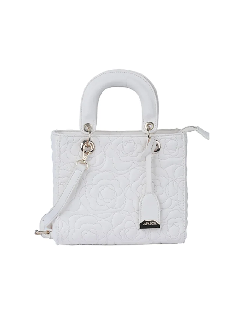 AMICA Silene Floral Women Crossbody Handbag Leather with Detachable Strap